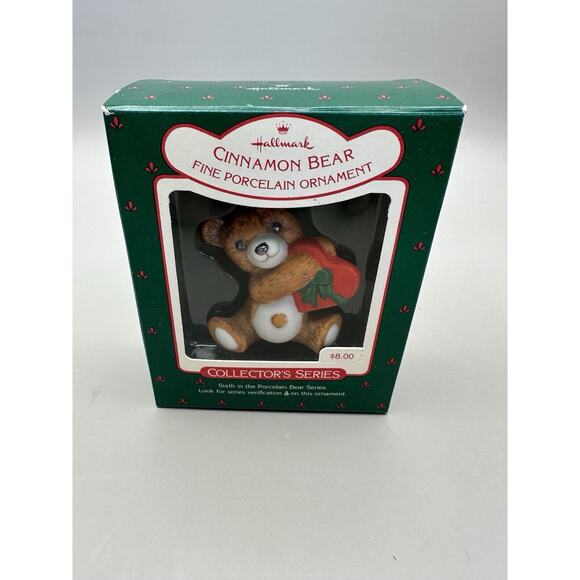 Vintage Hallmark Porcelain Ornament Cinnamon Bear 6th in Collector's Series 1988 - Picture 2 of 8